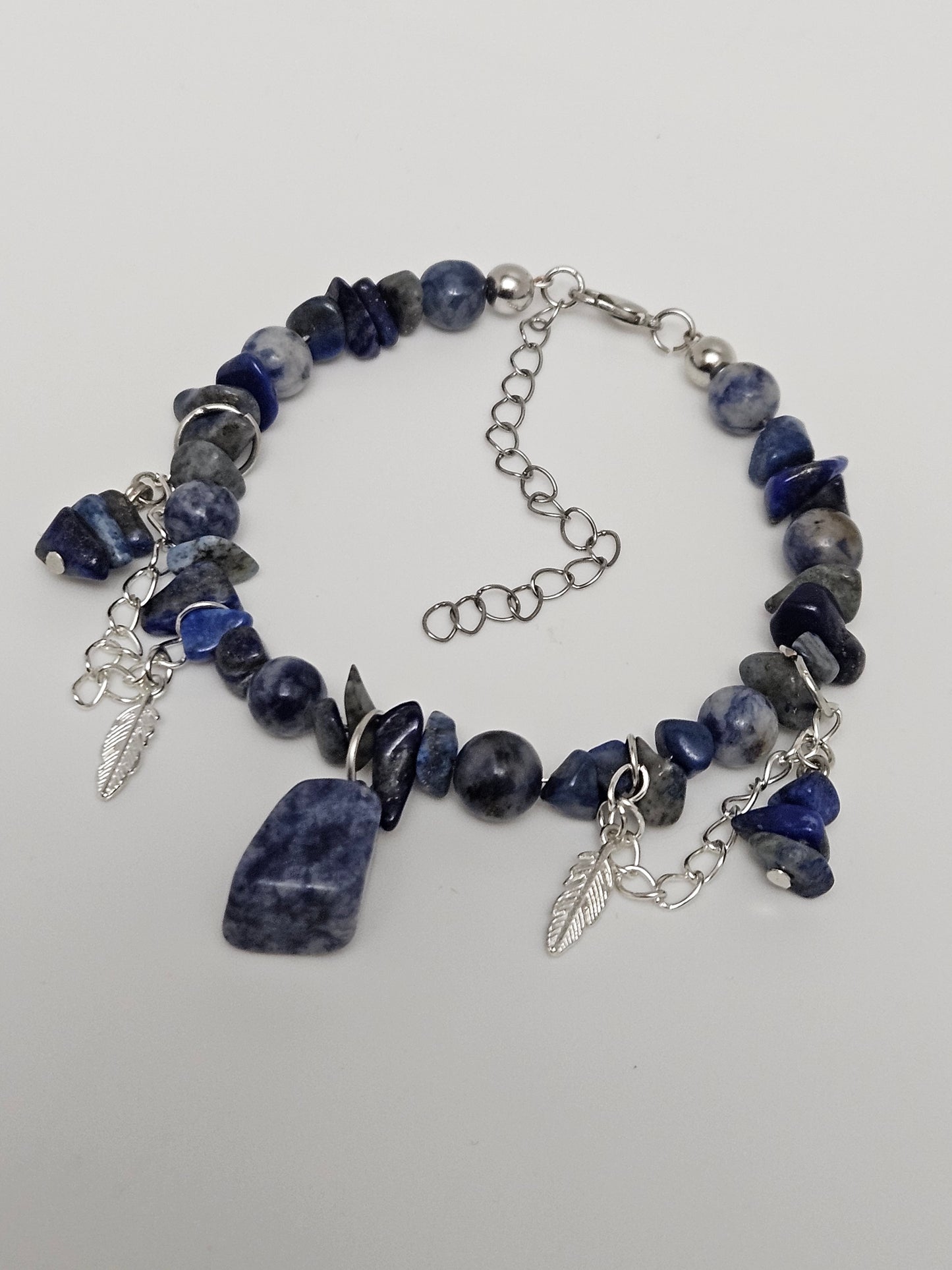 Stone Design Bangle bracelet with stone chips and pendant
