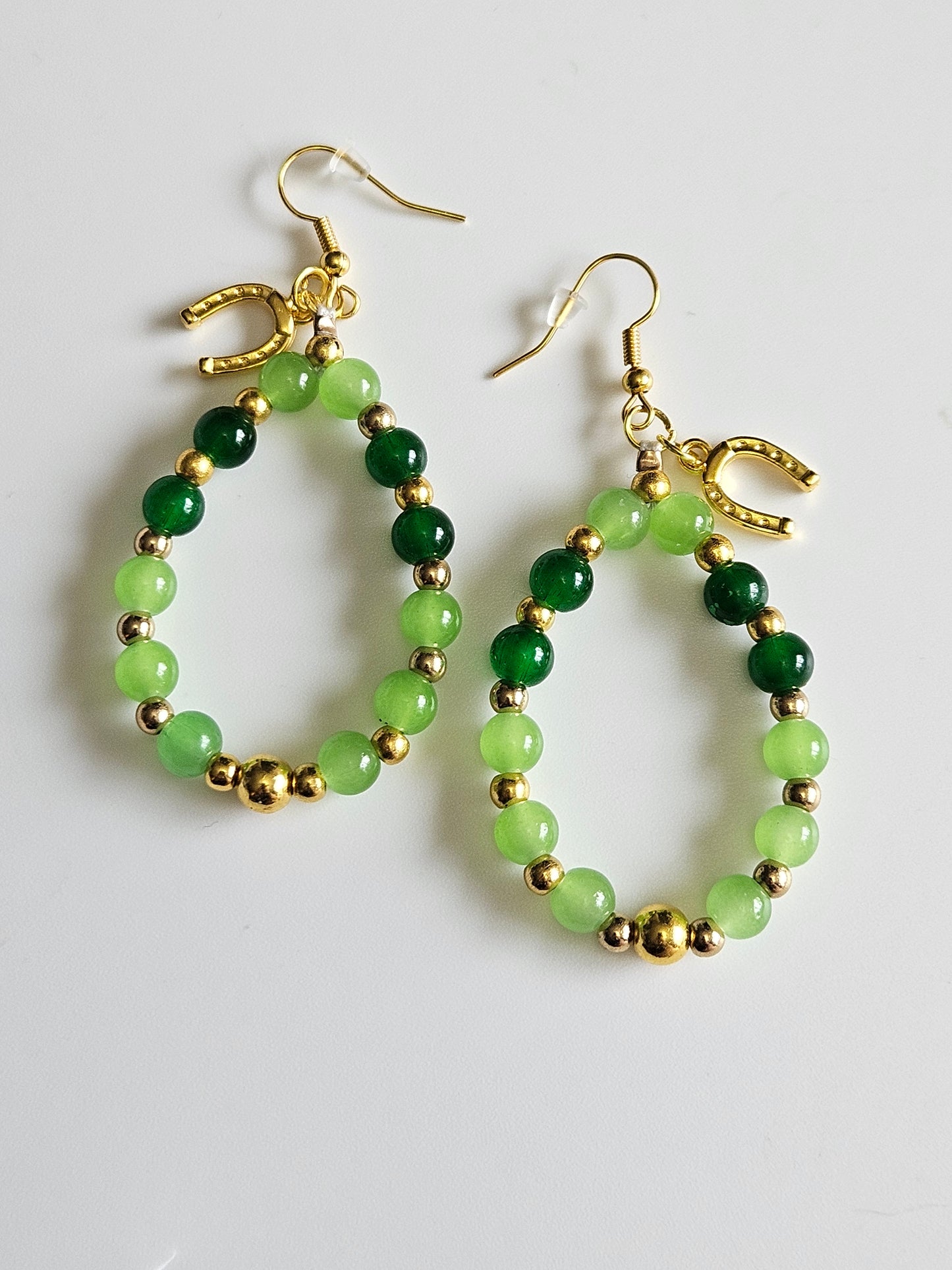 Waterdrop style dangle beaded earrings, s925