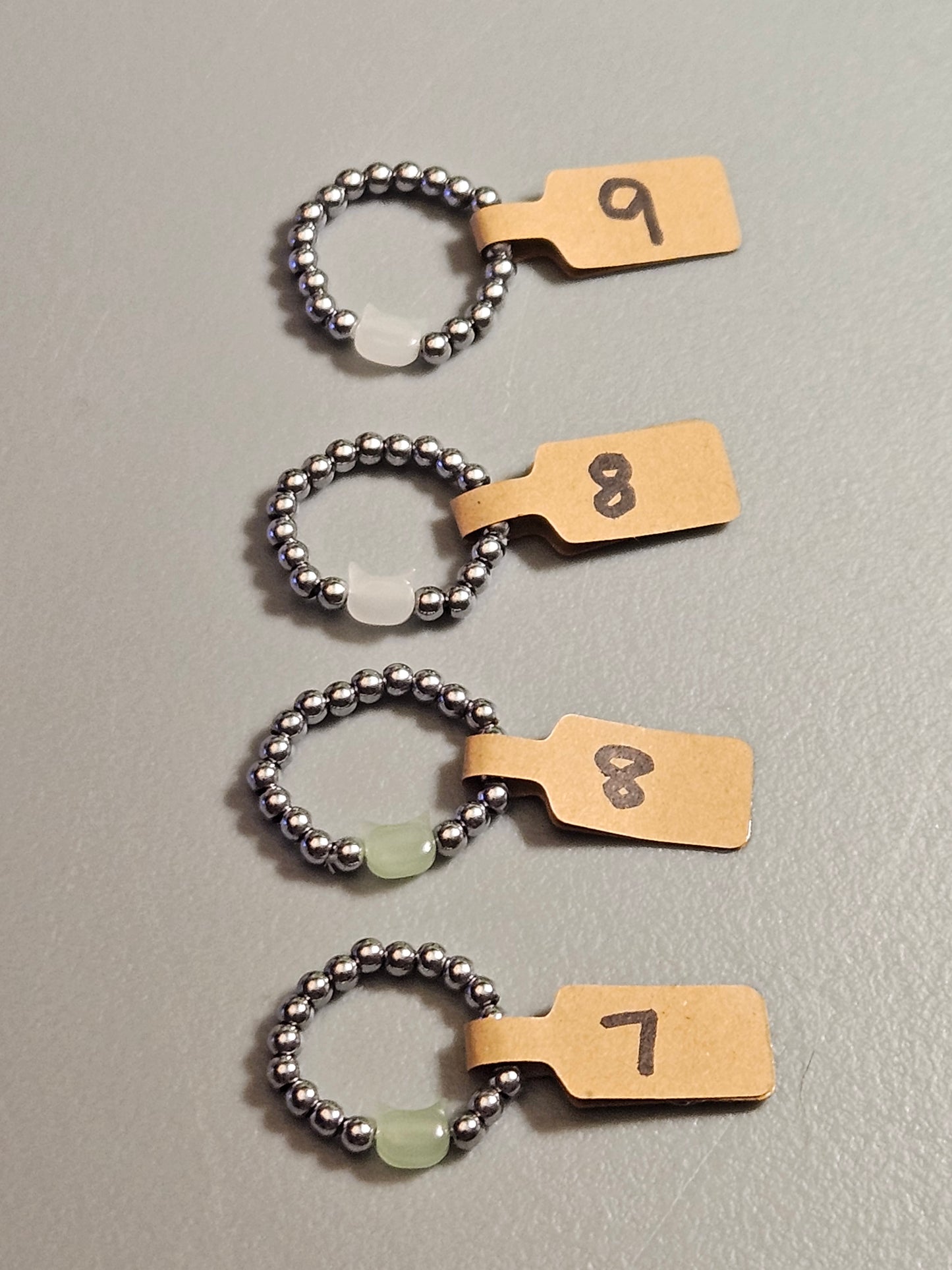Hematite Kitty Stretch Rings