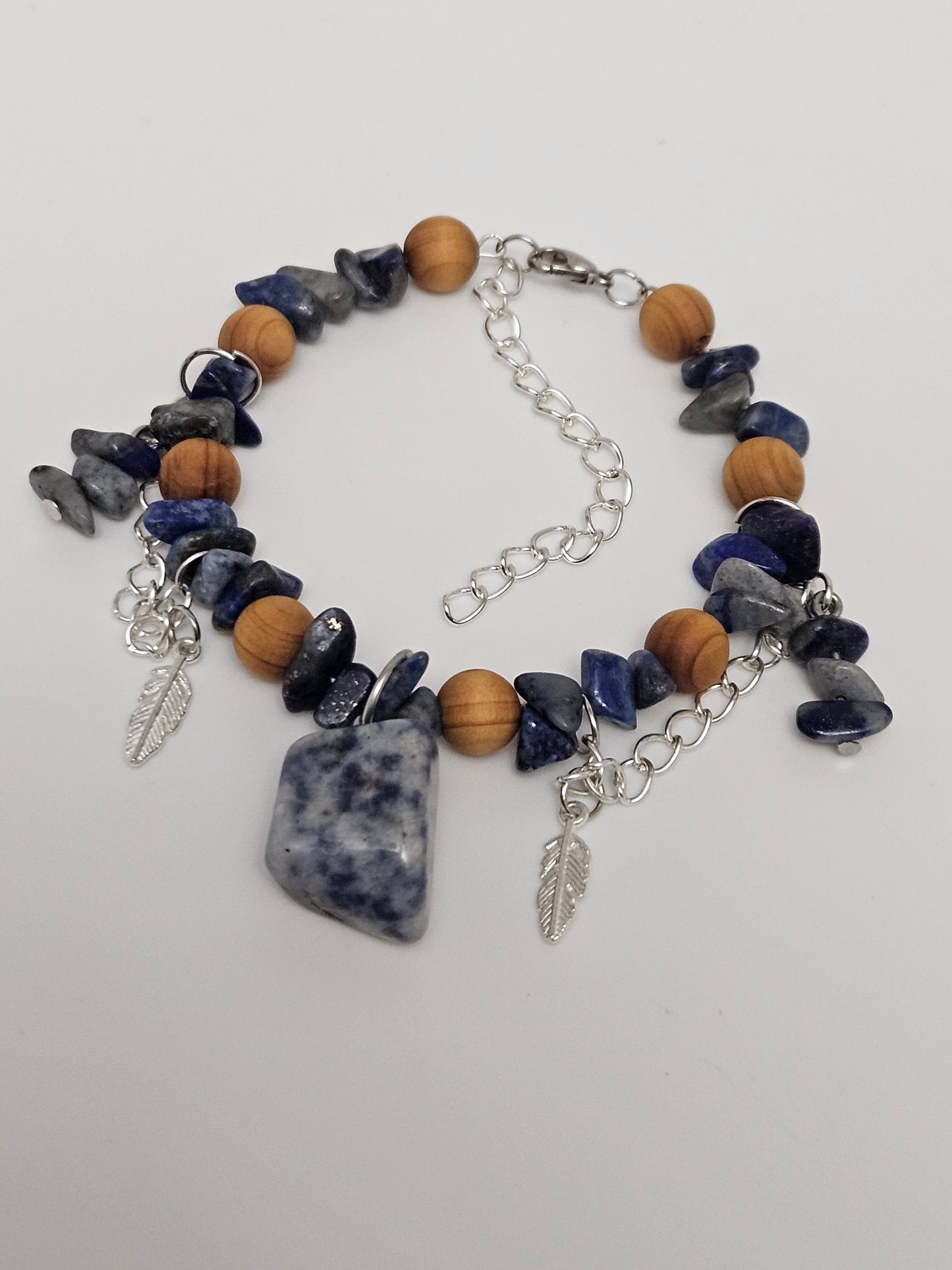 Stone Design Bangle bracelet with stone chips and pendant