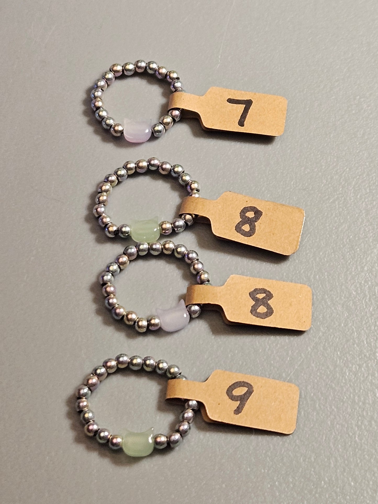 Hematite Kitty Stretch Rings